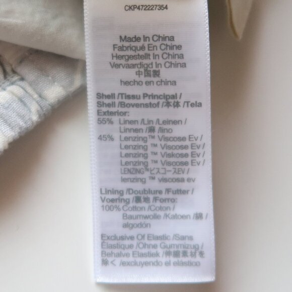 NEW Madewell Softdrape Gwen Linen Floral Button Front Crop Top Gray White 00 - Picture 8 of 11